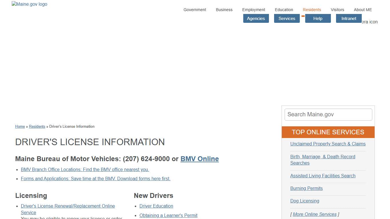 Maine.gov: Residents: Driver's Licenses