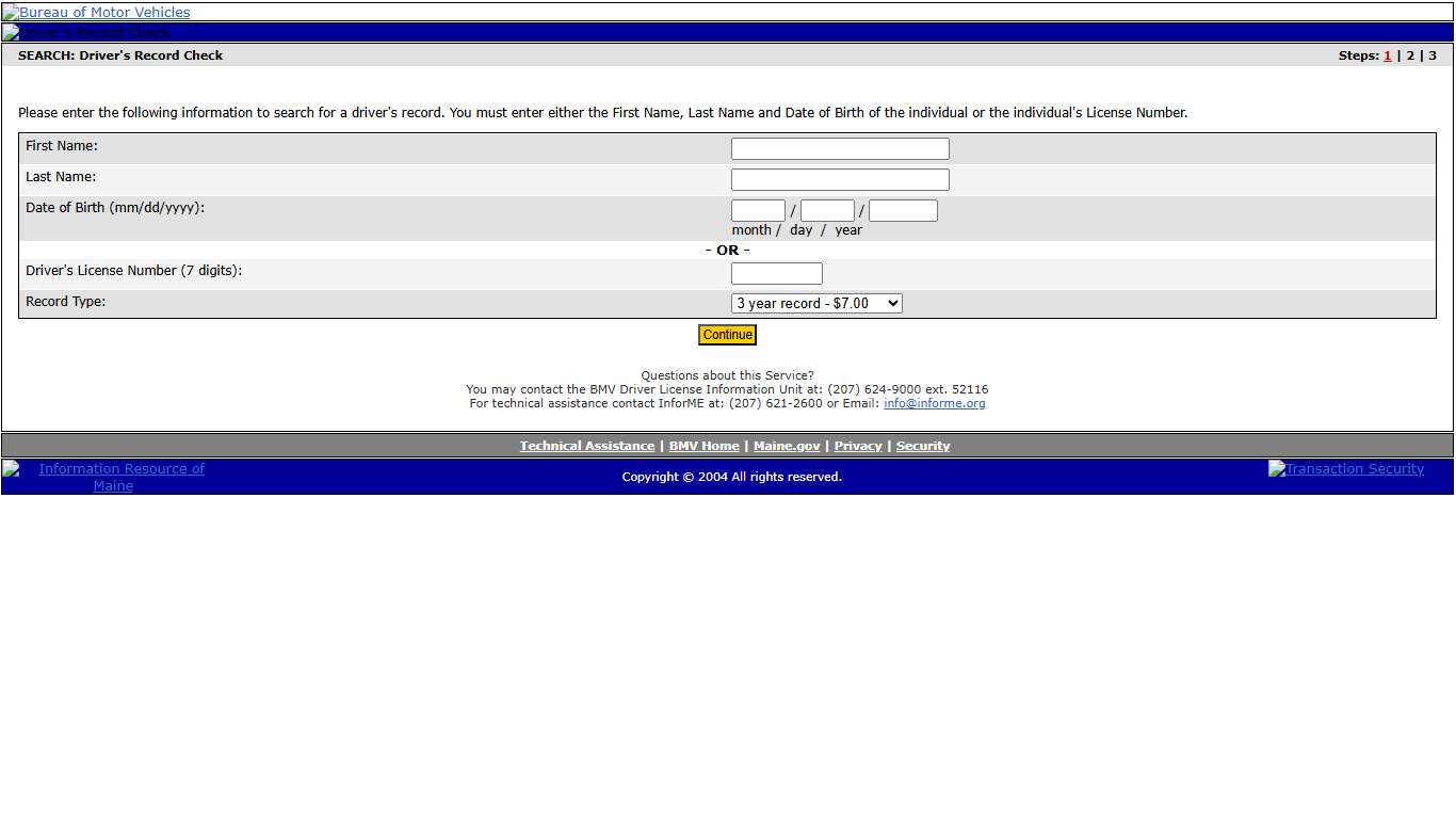Driver's Record Check Service